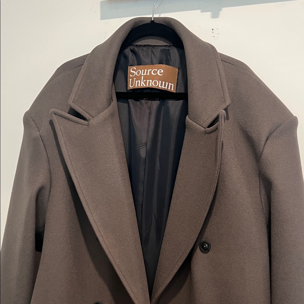 Source Unknown Wallis Oversized Grandpa Coat- Grey Medium - Picture 13 of 14